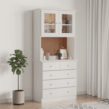 vidaXL Ντουλάπι ALTA Λευκό 77x35x165cm από Μασίφ Ξύλο Πεύκου 1 τεμ.