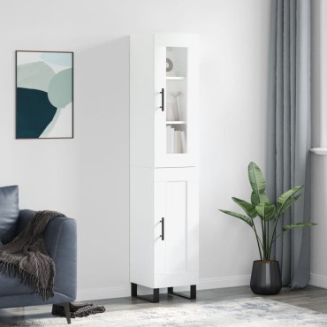 vidaXL Ντουλάπι Λευκό 34,5x34x180cm από Επεξεργασμένο Ξύλο 1 τεμ.