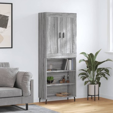 vidaXL Ντουλάπι Γκρι Sonoma 69,5x34x180cm Επεξεργασμένο Ξύλο 1 τεμ.