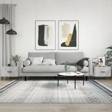 vidaXL Τραπεζάκια Σαλονιού 2 τεμ. Γκρι Σκυροδ. 50x50x40cm Επεξ. Ξύλο