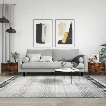 vidaXL Τραπεζάκια Σαλονιού 2 τεμ. Καπνιστή Oak 50x50x40cm Επεξ. Ξύλο