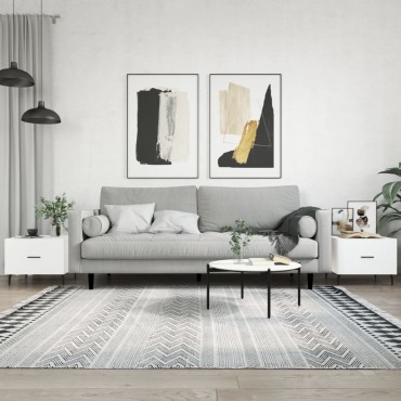 vidaXL Τραπεζάκια Σαλονιού 2 τεμ. Λευκά 50x50x40cm Επεξεργασμένο Ξύλο