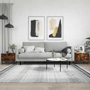 vidaXL Τραπεζάκια Σαλονιού 2 τεμ. Καπνιστή Oak 50x50x40cm Επεξ. Ξύλο