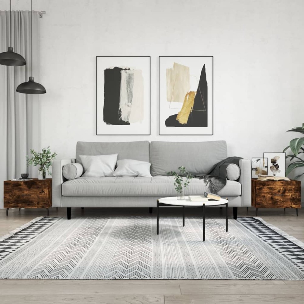 vidaXL Τραπεζάκια Σαλονιού 2 τεμ. Καπνιστή Oak 50x50x40cm Επεξ. Ξύλο
