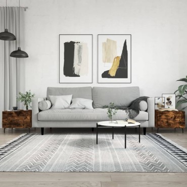 vidaXL Τραπεζάκια Σαλονιού 2 τεμ. Καπνιστή Oak 50x50x40cm Επεξ. Ξύλο