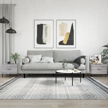 vidaXL Τραπεζάκια Σαλονιού 2 τεμ. Γκρι sonoma 50x50x40cm Επεξ. Ξύλο