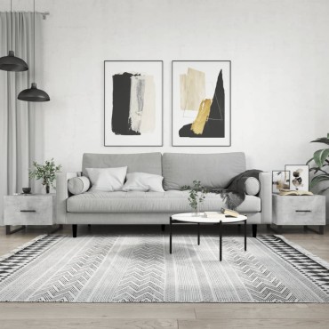 vidaXL Τραπεζάκια Σαλονιού 2 τεμ. Γκρι Σκυροδ. 50x50x40cm Επεξ. Ξύλο