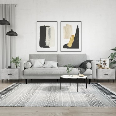 vidaXL Τραπεζάκια Σαλονιού 2 τεμ. Γκρι Σκυροδ. 50x50x40cm Επεξ. Ξύλο