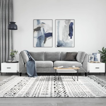 vidaXL Τραπεζάκια Σαλονιού 2 τεμ. Λευκά 50x50x40cm Επεξεργασμένο Ξύλο
