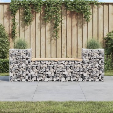 vidaXL Παγκάκι Κήπου Συρματοκιβώτιο 184x41x60,5cm Μασίφ Ξύλο Πεύκου 1 τεμ.