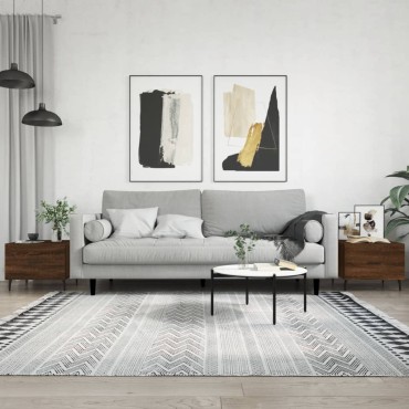 vidaXL Τραπεζάκια Σαλονιού 2 τεμ. Brown Oak 50x50x40cm Επεξ. Ξύλο