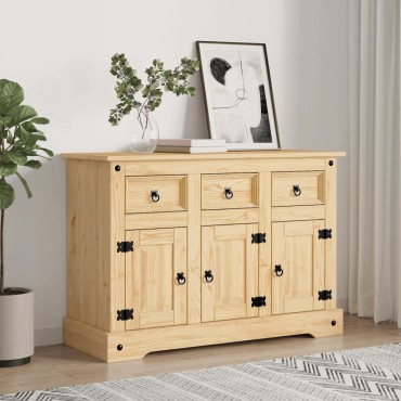 vidaXL Μπουφές Corona Καφέ 112x44x78cm Μασίφ Ξύλο Μεξικάνικου Πεύκου 1 τεμ.