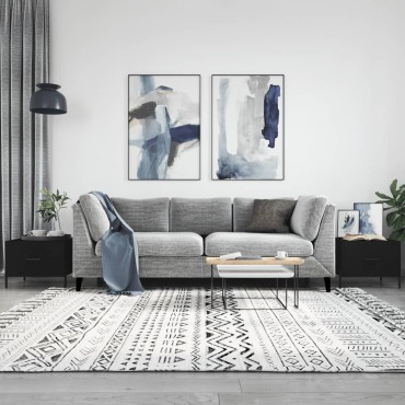 vidaXL Τραπεζάκια Σαλονιού 2 τεμ. Μαύρα 50x50x40cm Επεξεργ. Ξύλο