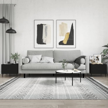 vidaXL Τραπεζάκια Σαλονιού 2 τεμ. Μαύρα 50x50x40cm Επεξεργ. Ξύλο