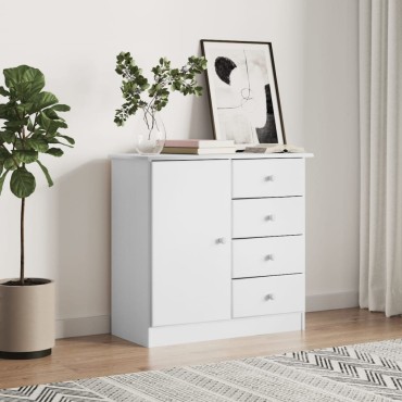 vidaXL Ντουλάπι ALTA Λευκό 77x35x73cm από Μασίφ Ξύλο Πεύκου 1 τεμ.