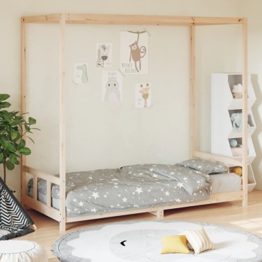 vidaXL Πλαίσιο Παιδικού Κρεβατιού 90x190cm από Μασίφ Ξύλο Πεύκου 1 τεμ. - Μονό