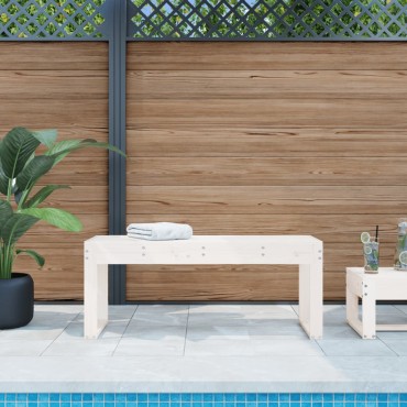 vidaXL Παγκάκι Κήπου Λευκό 110x38x45cm από Μασίφ Ξύλο Πεύκου 1 τεμ.