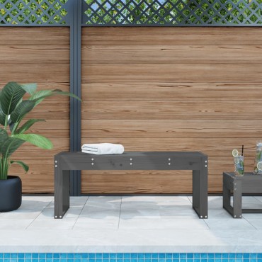 vidaXL Παγκάκι Κήπου Γκρι 110x38x45cm από Μασίφ Ξύλο Πεύκου 1 τεμ.