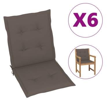 vidaXL Μαξιλάρια Καρέκλας Κήπου Πλάτη 6τεμ Taupe 100x50x3cm Oxford Ύφ.