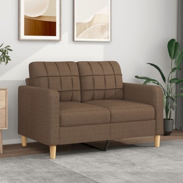 vidaXL Καναπές Διθέσιος Καφέ Υφασμάτινος 138x77x80cm 1 τεμ.