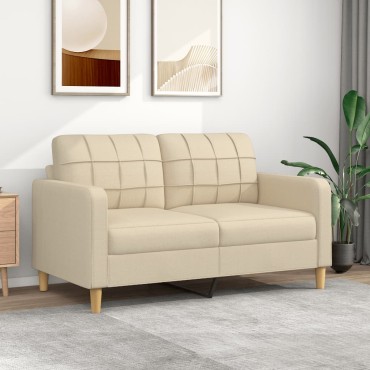 vidaXL Καναπές Διθέσιος Κρεμ Υφασμάτινος 158x77x80cm 1 τεμ.