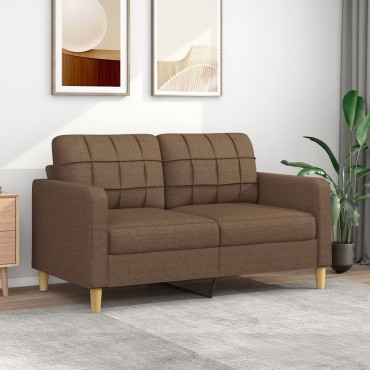 vidaXL Καναπές Διθέσιος Καφέ Υφασμάτινος 158x77x80cm 1 τεμ.