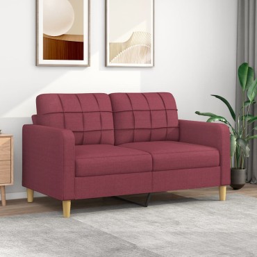 vidaXL Καναπές Διθέσιος Μπορντό Υφασμάτινος 158x77x80cm 1 τεμ.