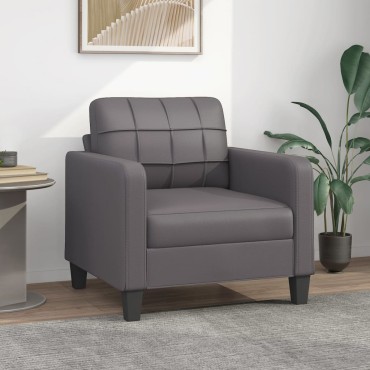 vidaXL Πολυθρόνα Γκρι Συνθετικό δέρμα 78x77x80cm 1 τεμ. Γωνιακός