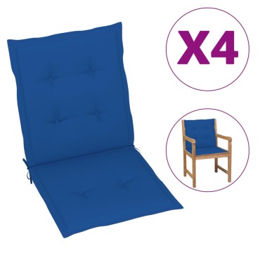 vidaXL Μαξιλάρια Καρέκλας Κήπου Πλάτη 2τεμ Μπλε Ρουά 100x50x3cm Oxford