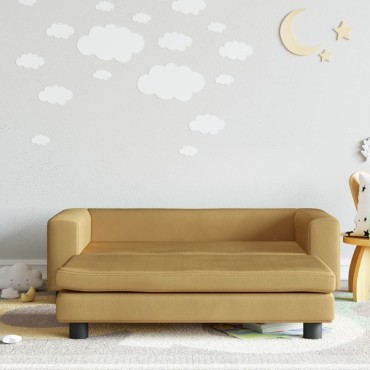 vidaXL Καναπές Παιδικός με Υποπόδιο Καφέ 100x50x30cm Βελούδινος 1 τεμ.