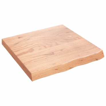 vidaXL Ράφι Τοίχου Ανοιχτό Καφέ 60x60x(2-6)cm Επεξ. Μασίφ Ξύλο Δρυός 1 τεμ.