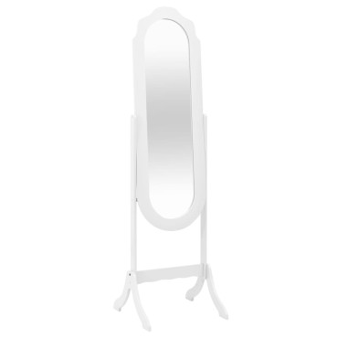 vidaXL Καθρέπτης Επιδαπέδιος Λευκός 45,5x47,5x160 εκ. Επεξ. Ξύλο