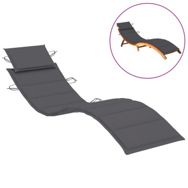 vidaXL Μαξιλάρι Ξαπλώστρας Ανθρακί 186x58x4cm από Ύφασμα Oxford