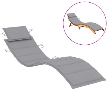vidaXL Μαξιλάρι Ξαπλώστρας Γκρι 186x58x4cm από Ύφασμα Oxford