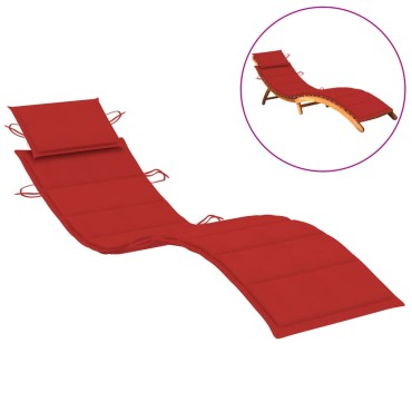 vidaXL Μαξιλάρι Ξαπλώστρας Κόκκινο 186x58x4cm από Ύφασμα Oxford