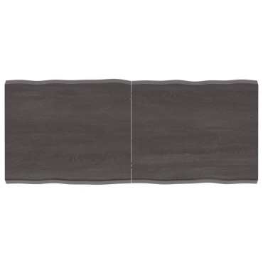vidaXL Επιφ Τραπεζιού Αν Καφέ 120x50x(2-4)cm Ακατέργ. Μασίφ Ξύλο Δρυός 1 τεμ.