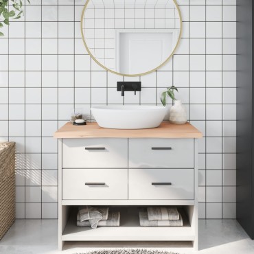 vidaXL Πάγκος Μπάνιου 100x60x(2-4) εκ. από Ακατέργαστο Μασίφ Ξύλο