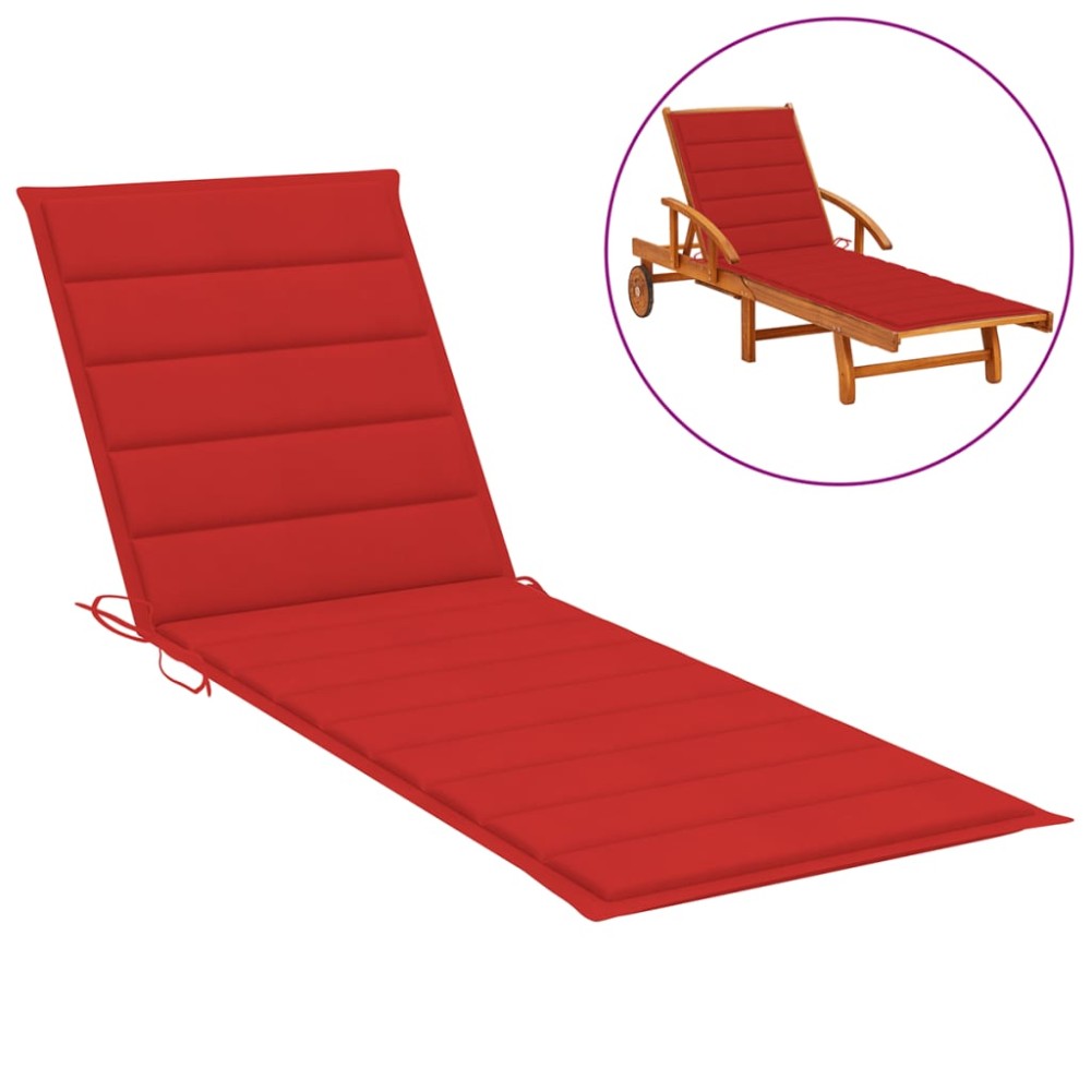 vidaXL Μαξιλάρι Ξαπλώστρας Κόκκινο 200x50x3cm από Ύφασμα Oxford
