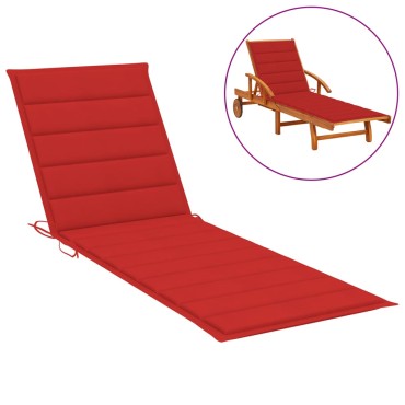 vidaXL Μαξιλάρι Ξαπλώστρας Κόκκινο 200x50x3cm από Ύφασμα Oxford