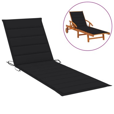vidaXL Μαξιλάρι Ξαπλώστρας Μαύρο 200x50x3cm από Ύφασμα Oxford
