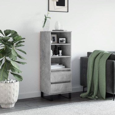vidaXL Ντουλάπι Γκρι Σκυρ. 40x36x110cm από Επεξεργασμένο Ξύλο 1 τεμ.