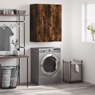 vidaXL Ντουλάπι Τοίχου Καπνιστή Δρυς 69,5x34x90cm Επεξεργ. Ξύλο 1 τεμ.