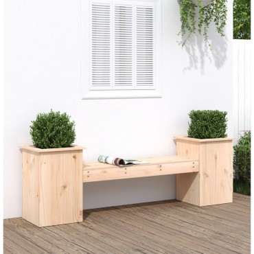 vidaXL Ζαρντινιέρα Παγκάκι 184,5x39,5x56,5cm από Μασίφ Ξύλο Πεύκου 1 τεμ.