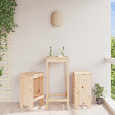 vidaXL Σκαμπό Μπαρ 2 τεμ. 40x36x75cm από Μασίφ Ξύλο Πεύκου