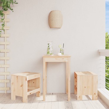 vidaXL Σκαμπό Κήπου 2 τεμ. 40x36x45cm από Μασίφ Ξύλο Πεύκου
