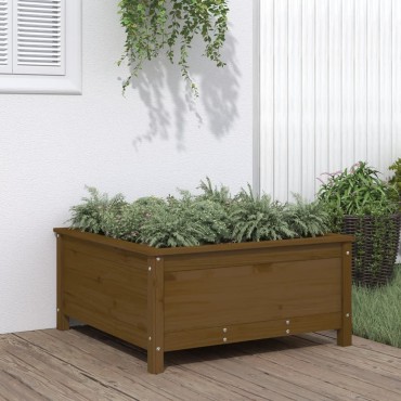 vidaXL Ζαρντινιέρα Μελί 82,5 x 82,5 x 39 εκ. από Μασίφ Ξύλο Πεύκου