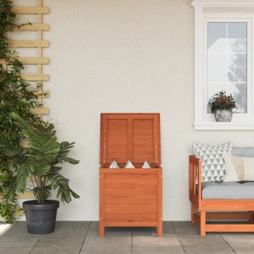 vidaXL Μπαούλο Αποθ. Κήπου Καφέ 50x49x56,5cm Μασίφ Ξύλο Ελάτης 1 τεμ.