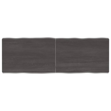 vidaXL Επιφ Τραπεζιού Αν Καφέ 120x40x(2-6)cm Ακατέργ. Μασίφ Ξύλο Δρυός 1 τεμ.