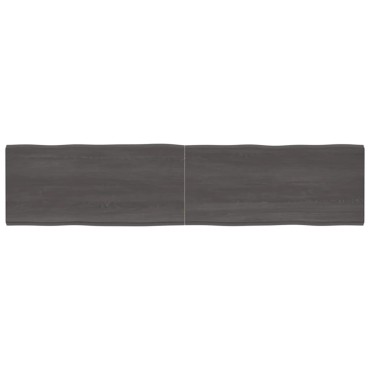 vidaXL Επιφ Τραπεζιού Αν Καφέ 220x50x(2-4)cm Ακατέργ. Μασίφ Ξύλο Δρυός 1 τεμ.
