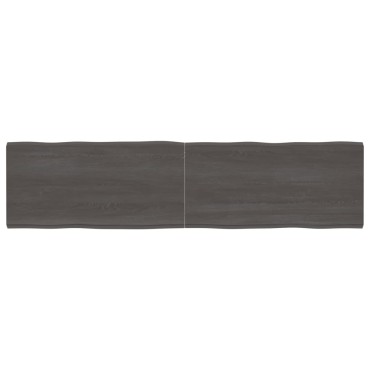 vidaXL Επιφ Τραπεζιού Αν Καφέ 200x50x(2-4)cm Ακατέργ. Μασίφ Ξύλο Δρυός 1 τεμ.